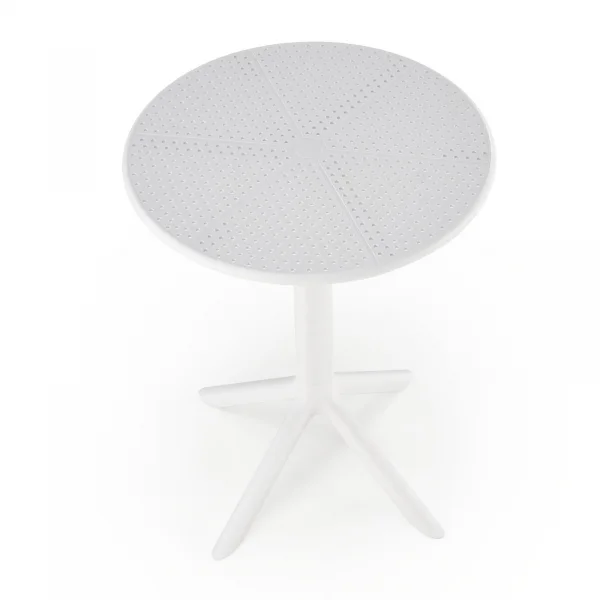 Tavolino da giardino rotondo polipropilene 60cm bianco Ondina