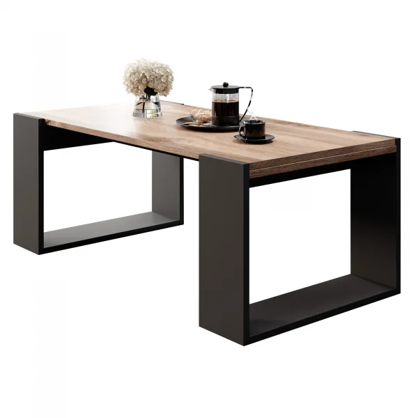 Tavolino da salotto 120x55cm moderno rovere antracite Tampere