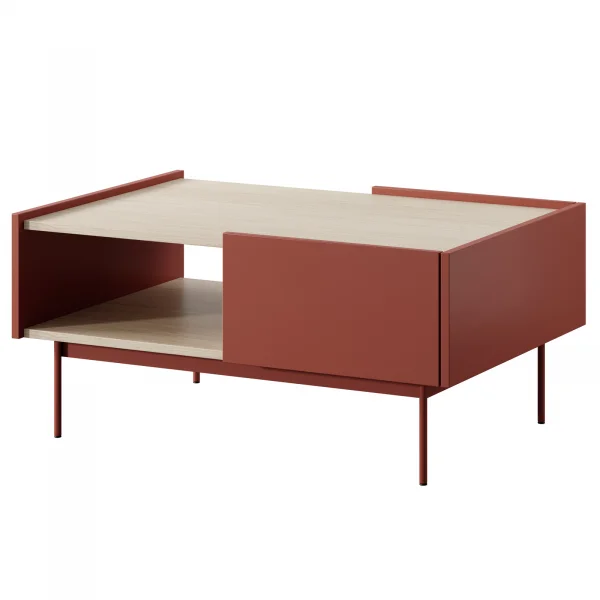 Tavolino salotto 97x65cm design moderno rosso Passion