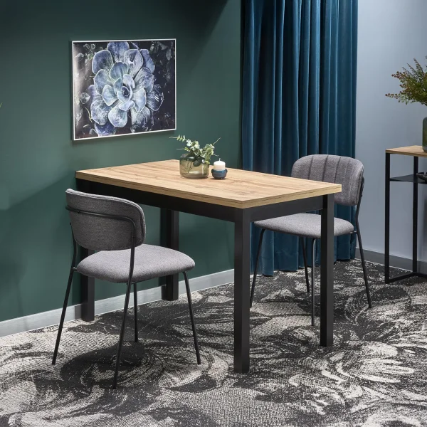 Tavolo 120x68 cm da pranzo moderno rovere nero Wayne