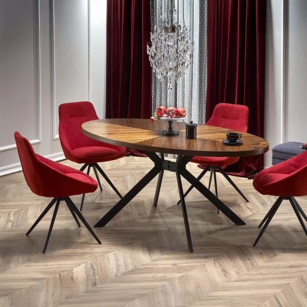 Tavolo 170x90cm design moderno noce nero Emilio
