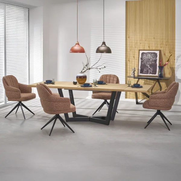Tavolo allungabile 160/250cm industrial nero rovere Ridge