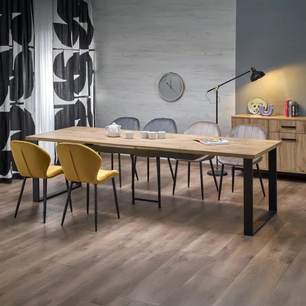 Tavolo allungabile 160/310cm da pranzo industrial rovere wotan nero Think