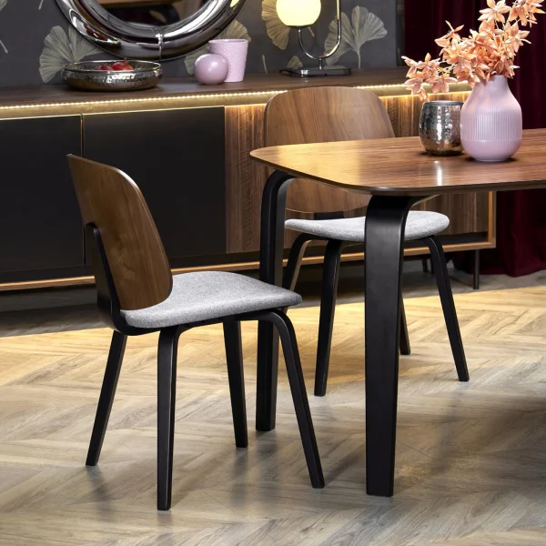 Tavolo da pranzo 169x90cm moderno rovere noce nero Basilia