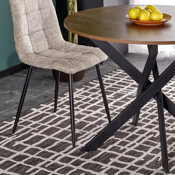 Tavolo rotondo 100x100cm moderno noce nero Dormelada