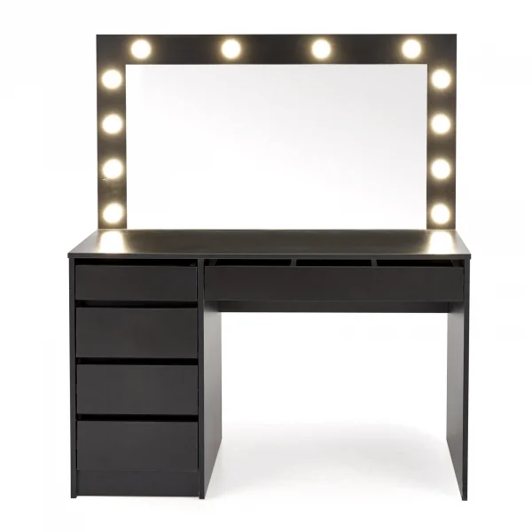 Toeletta da trucco con specchio 120x140cm con LED nero Cherie
