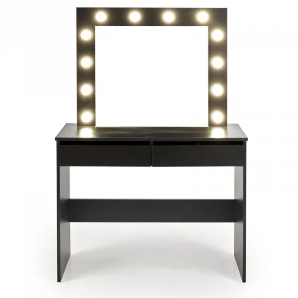 Toeletta da trucco con specchio 94x140cm con LED nero Bloom