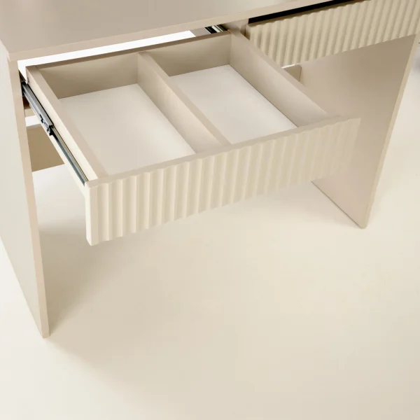 Toeletta da trucco con specchio 94x43cm con LED cashmere beige Dama