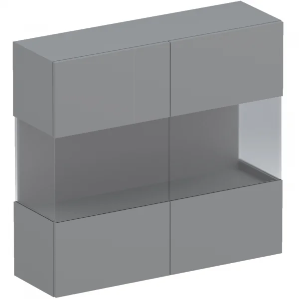 Vetrina sospesa 2 ante 95x88h cm grigio scuro Sunset