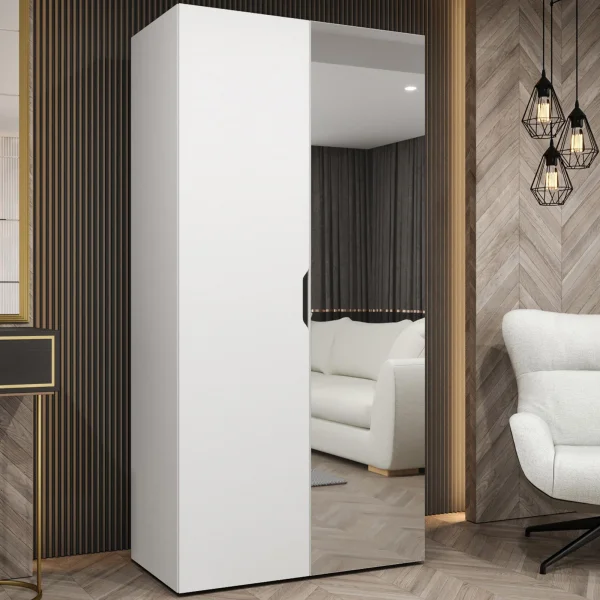 Armadio 100x202 2 ante con specchio bianco opaco Valencia