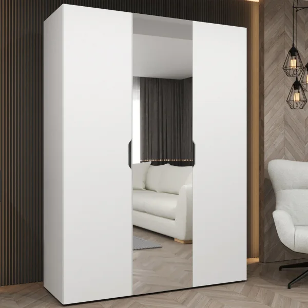 Armadio 150x202 3 ante con specchio bianco opaco Valencia