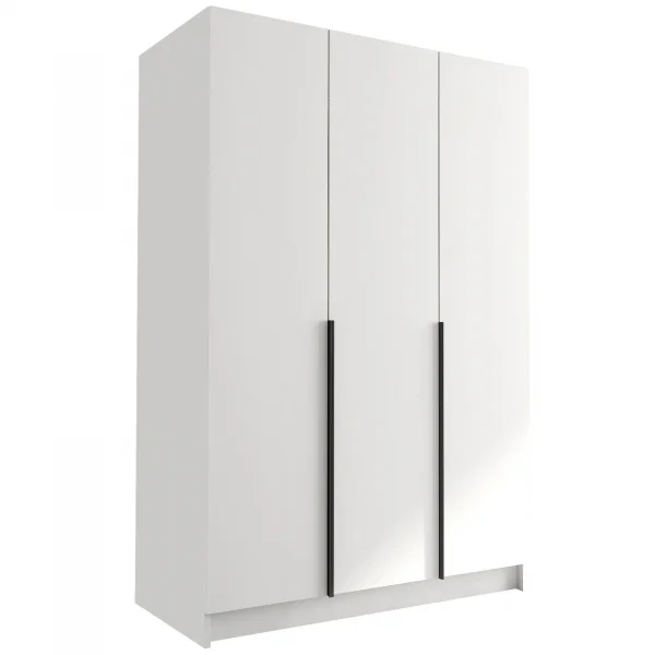 Armadio 150x215h cm 3 ante bianco lucido nero Glammy 3