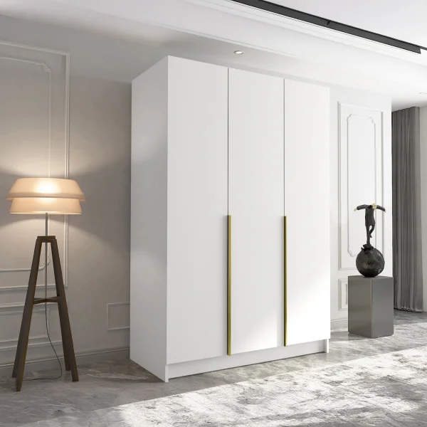 Armadio 150x215h cm 3 ante bianco lucido oro Glammy 3