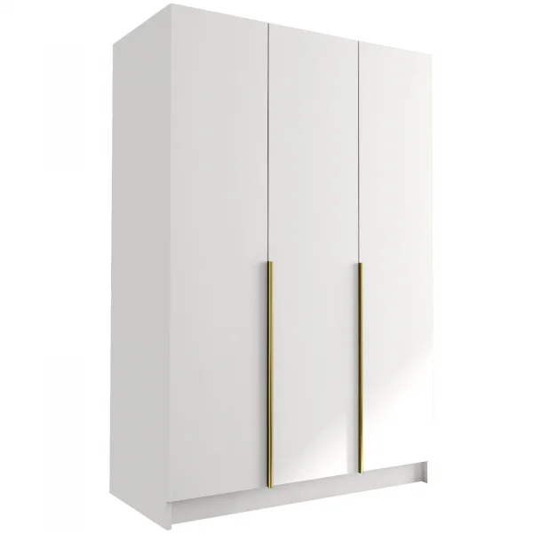 Armadio 150x215h cm 3 ante bianco lucido oro Glammy 3