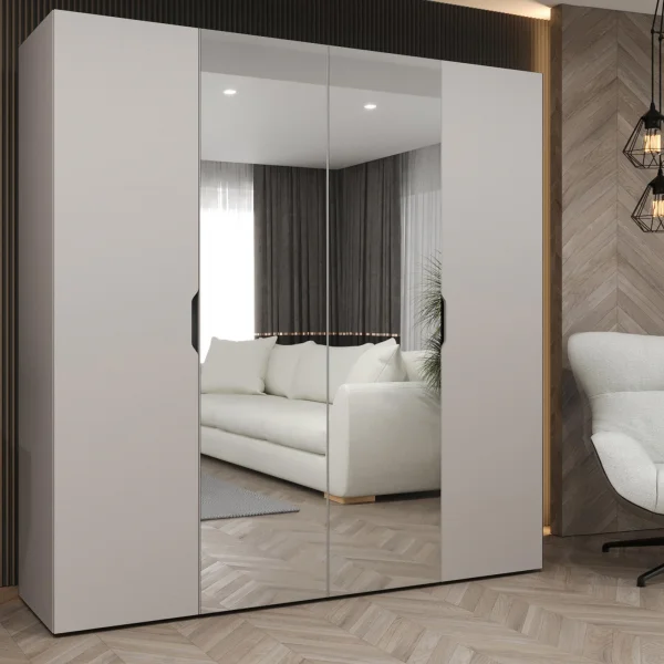 Armadio 200x202 4 ante con specchio beige cashmere Valencia