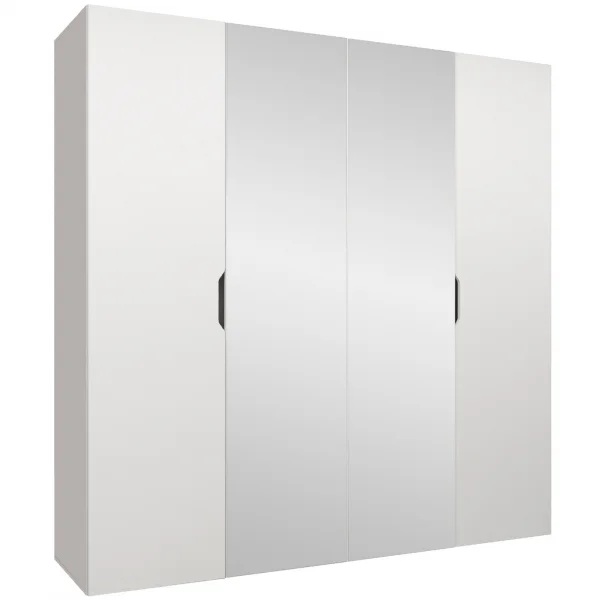 Armadio 200x202 4 ante con specchio bianco opaco Valencia