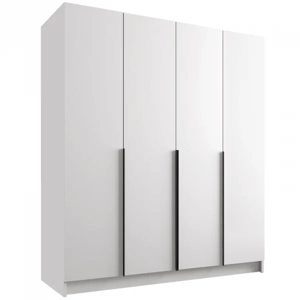 Armadio 200x215h cm 4 ante bianco lucido nero Glammy 4