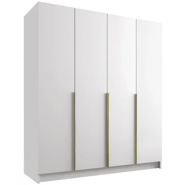 Armadio 200x215h cm 4 ante bianco lucido oro Glammy 4