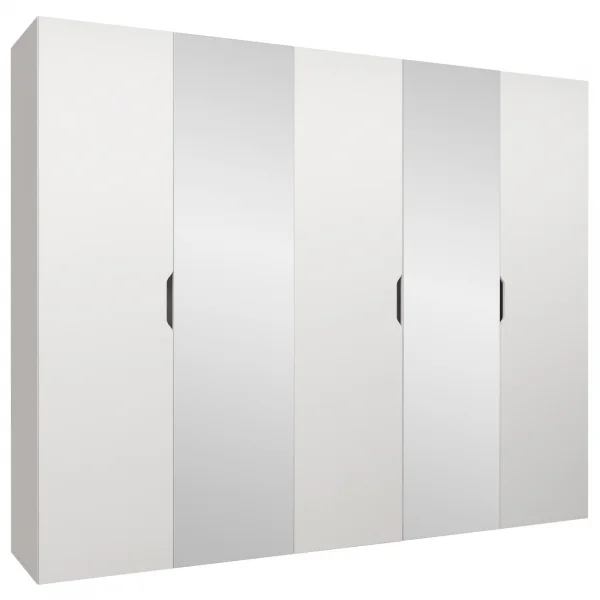 Armadio 250x202 5 ante con specchio bianco opaco Valencia