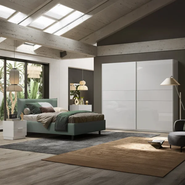 Armadio 275x240cm 2 ante scorrevoli bianco lucido Sparkly