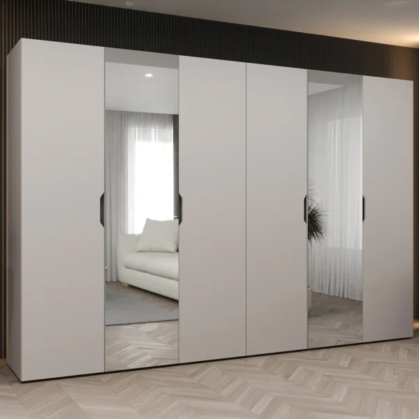 Armadio 300x202 6 ante con specchio beige cashmere Valencia