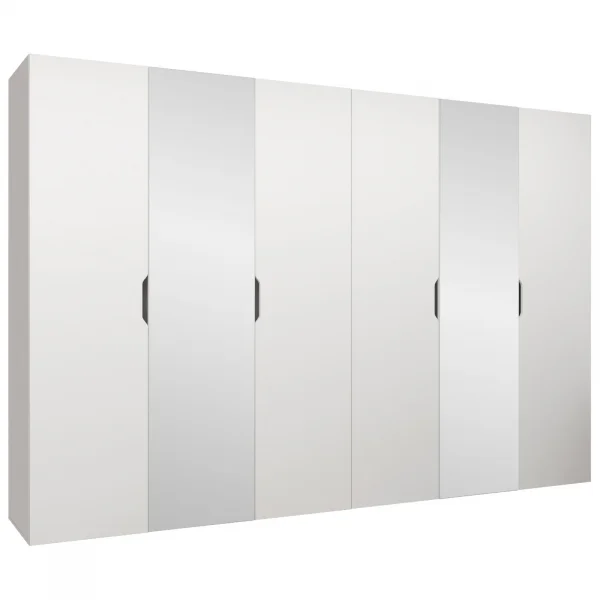 Armadio 300x202 6 ante con specchio bianco opaco Valencia