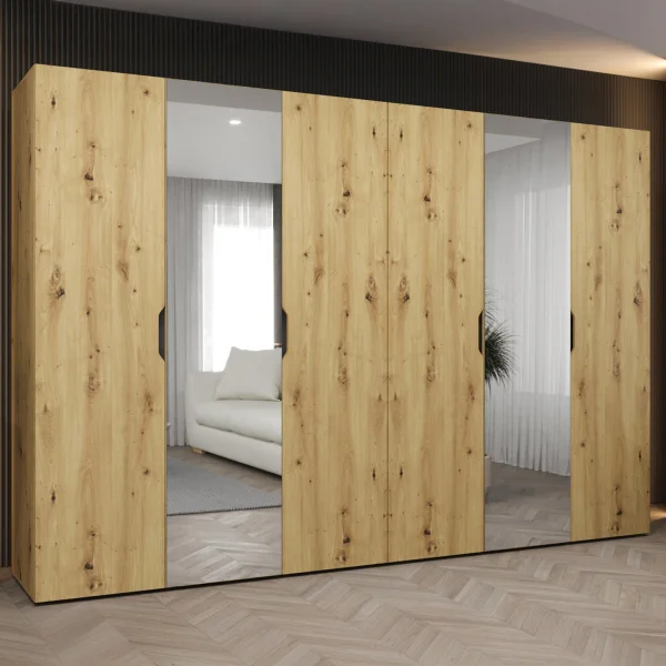Armadio 300x202 6 ante con specchio rovere Valencia