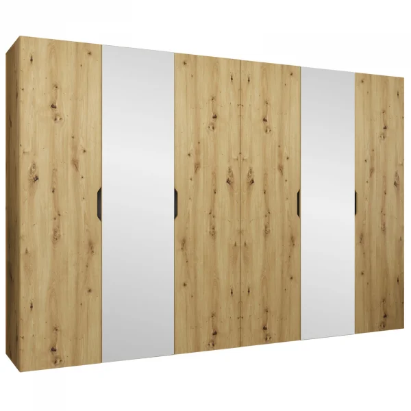 Armadio 300x202 6 ante con specchio rovere Valencia