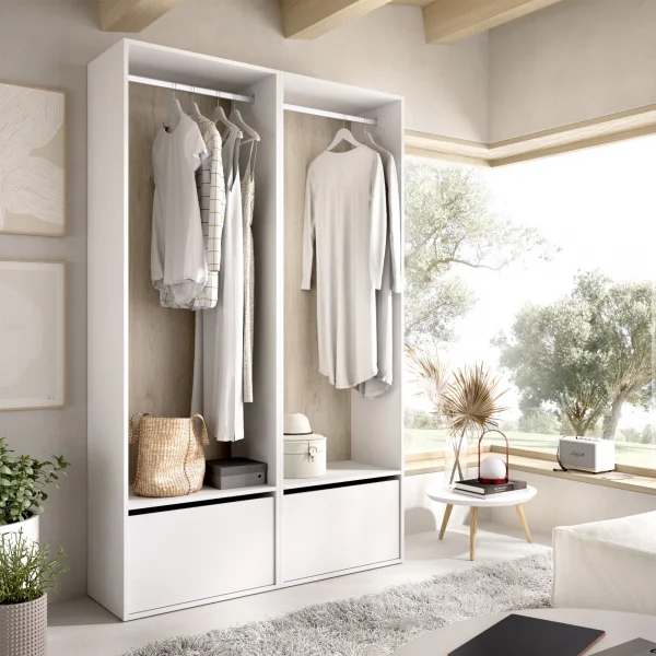 Cabina armadio 120x205h cm con scarpiera bianco rovere Vixa