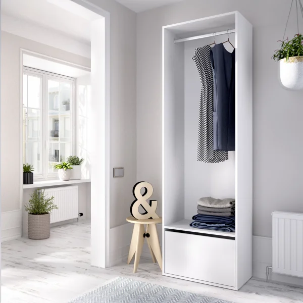 Cabina armadio 60x205h cm con scarpiera bianco rovere Vixa