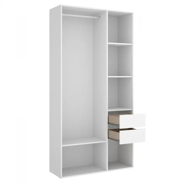 Cabina armadio 98x205h cm 2 cassetti con appendiabiti  bianco rovere Vixa
