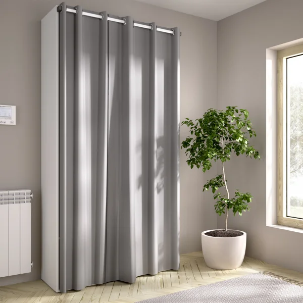 Cabina armadio 98x205h cm 2 cassetti con tenda bianco rovere Vixa