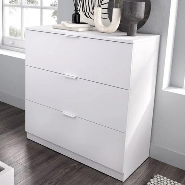 Cameretta bambini completa con letto comodino e cassettiera bianco rovere Liberty