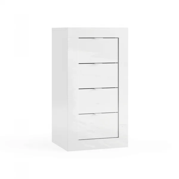 Cassettiera bagno 42x78h cm 4 cassetti bianco lucido Turny