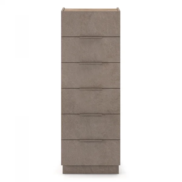Cassettiera multifunzione 50x138cm 6 cassetti marrone bronzo rovere scuro Silky - Gassy