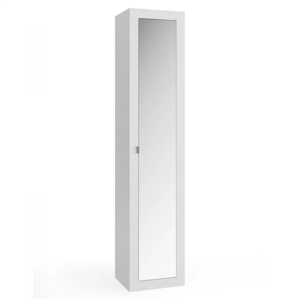 Colonna bagno 42x195h cm 1 anta con specchio bianco lucido Turny