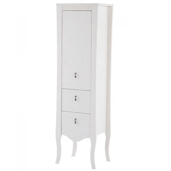 Colonna bagno classica 45x157h cm 2 cassetti bianca Brigit