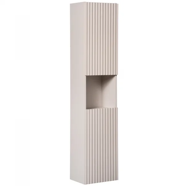 Colonna bagno sospesa 30x140h cm cannettato 2 ante beige Cleany