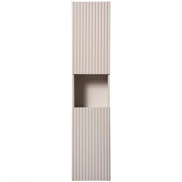 Colonna bagno sospesa 30x140h cm cannettato 2 ante beige Cleany