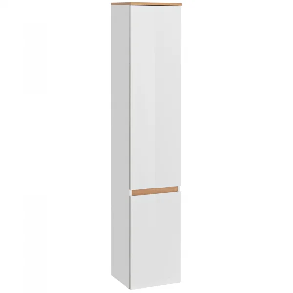 Colonna bagno sospesa 35x176h cm 2 ante bianco rovere Dual