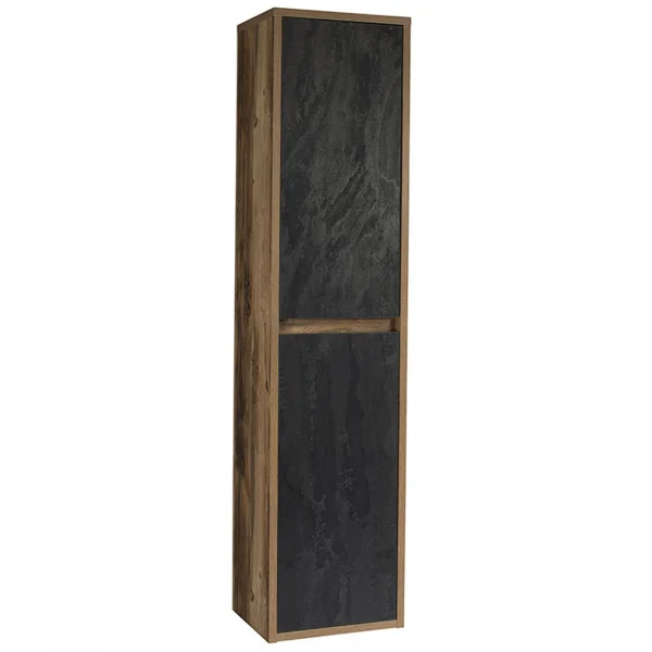 Colonna bagno sospesa 40x170h cm 2 ante rovere antracite Stony