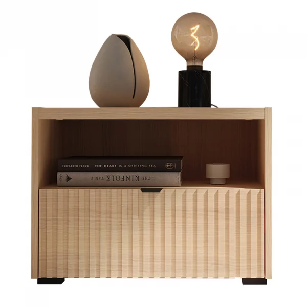 Comodino 59x44h cm cannettato 1 cassetto rovere Sally