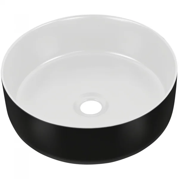 Lavabo bagno da appoggio 36x36cm ceramica nero Bolly