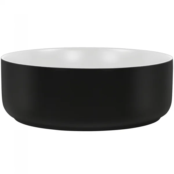 Lavabo bagno da appoggio 36x36cm ceramica nero Bolly