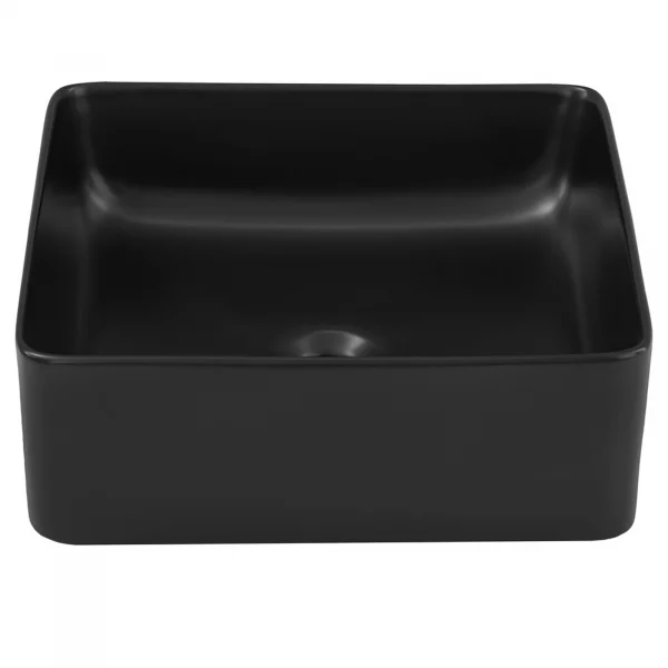 Lavabo bagno da appoggio 37x37cm ceramica nero Obscur