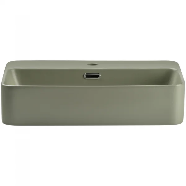 Lavabo bagno da appoggio 55x38cm ceramica verde Spigol