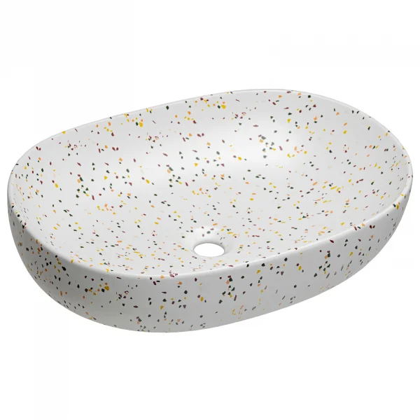 Lavabo bagno da appoggio 60x42cm ceramica bianco Pollok
