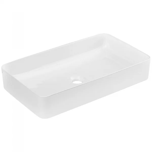 Lavabo bagno da appoggio 61x34cm ceramica bianco Obscur