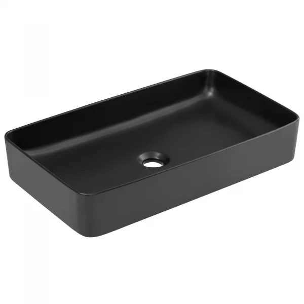 Lavabo bagno da appoggio 61x34cm ceramica nero Obscur