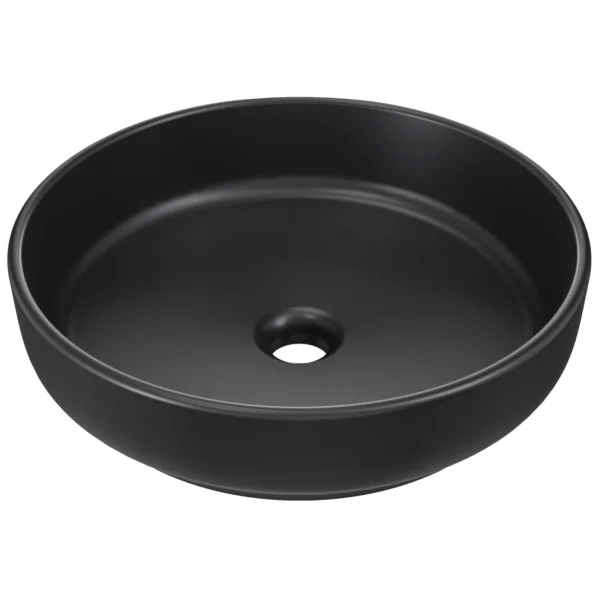 Lavabo bagno da appoggio ø40cm ceramica nero Lolli
